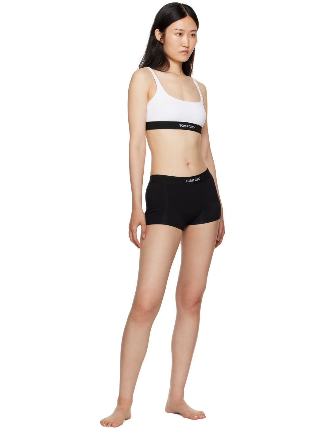 TOM FORD logo-underband bralette top