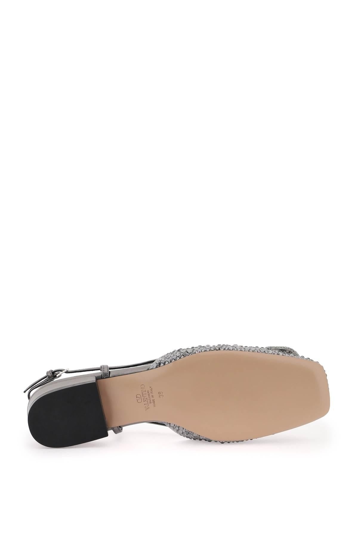 SIGNATURE VLOGO FLAT SLINGBACK WITH CRYSTALS - 5