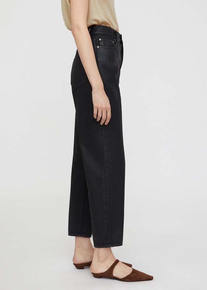 Tapered leg denim coated black - 4