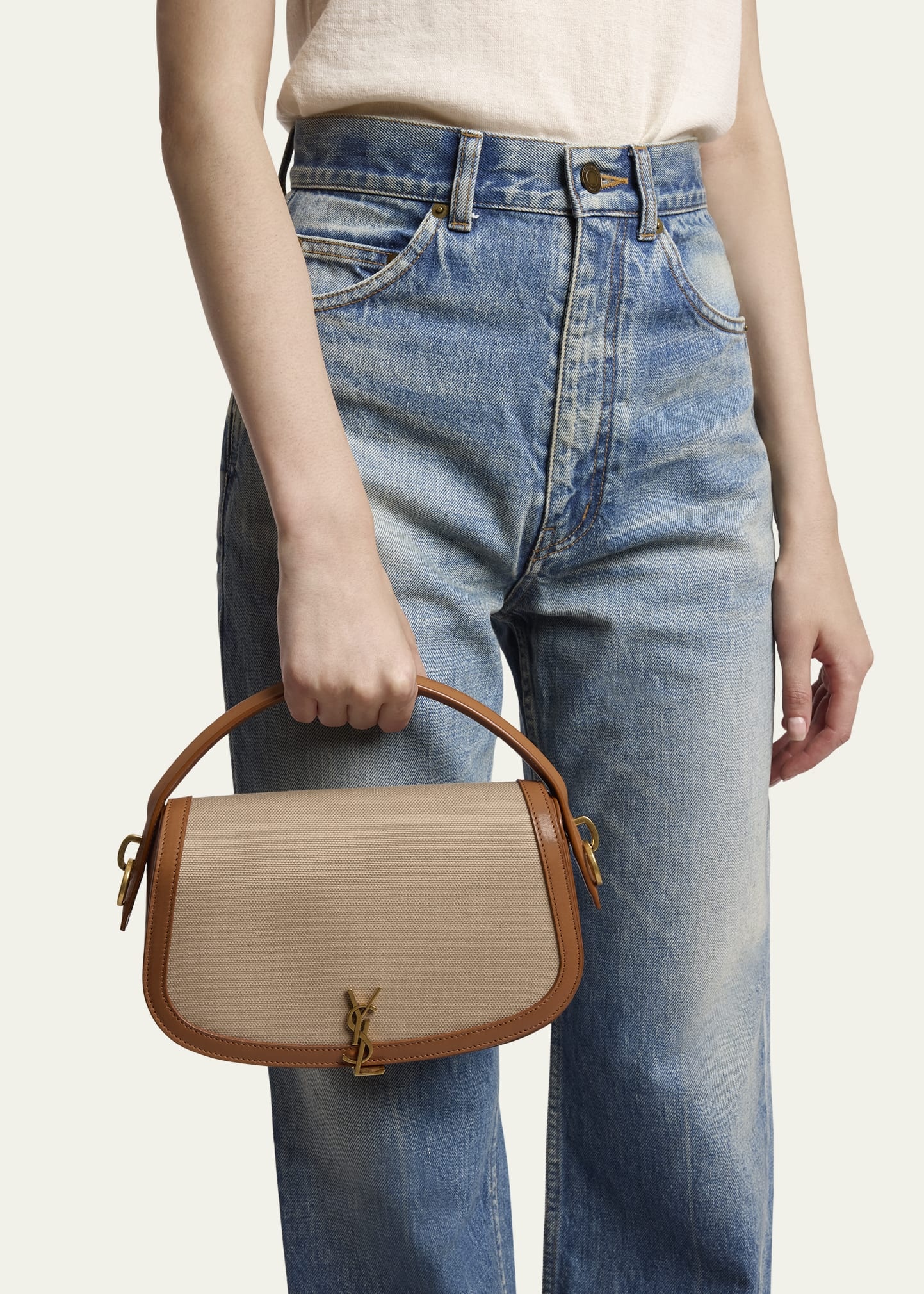 Voltaire YSL Shoulder Bag in Canvas and Leather - 2