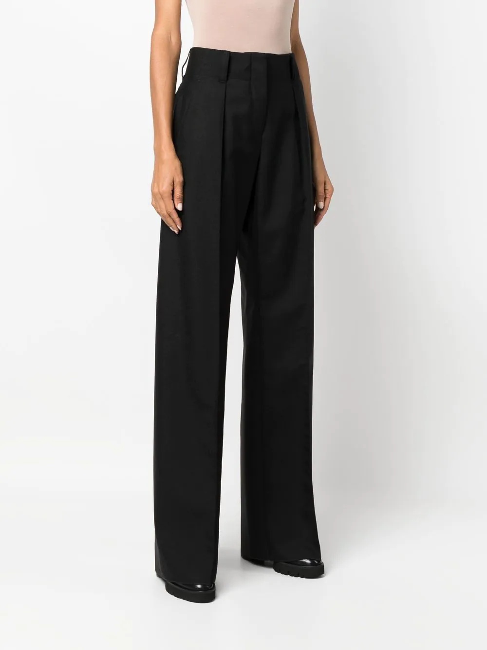 high-waisted wide-leg trousers - 3