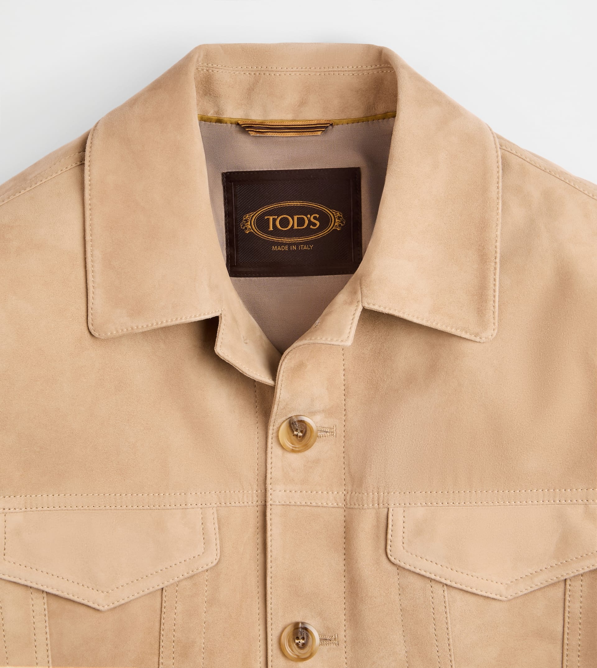 PASHMY TRUCKER JACKET IN SUEDE - BEIGE - 3