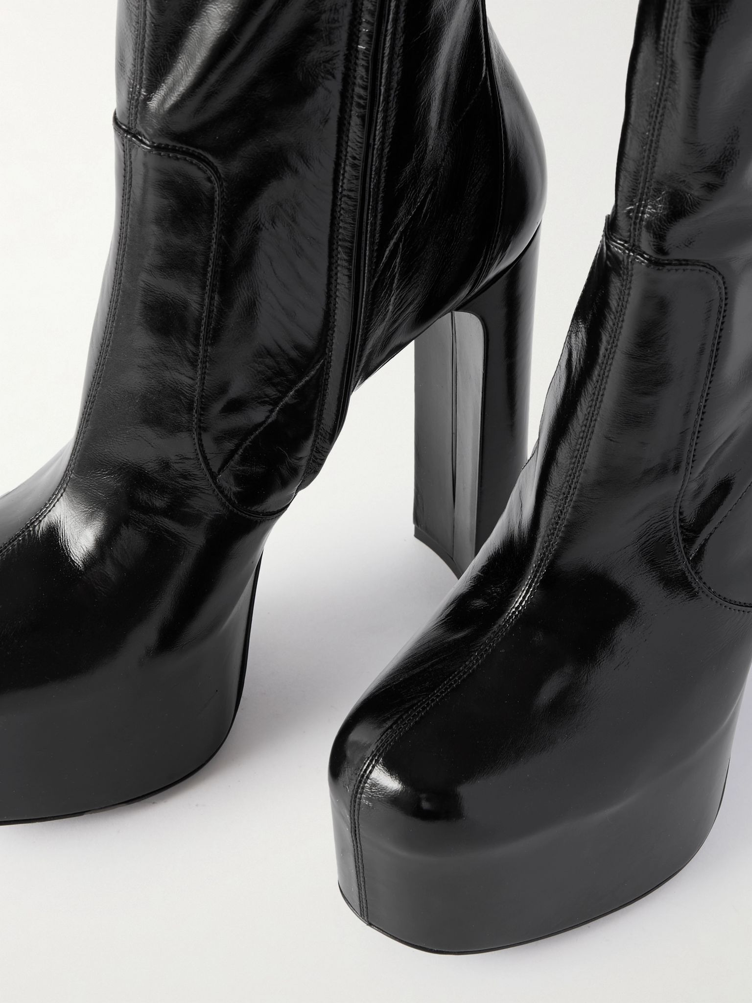 Billy paneled leather boots Black - 4