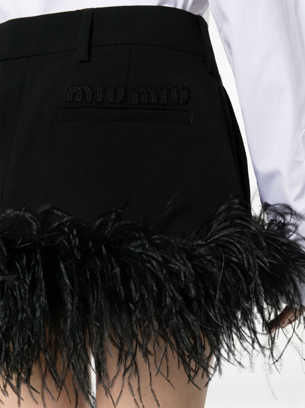 feather-trim miniskirt - 5
