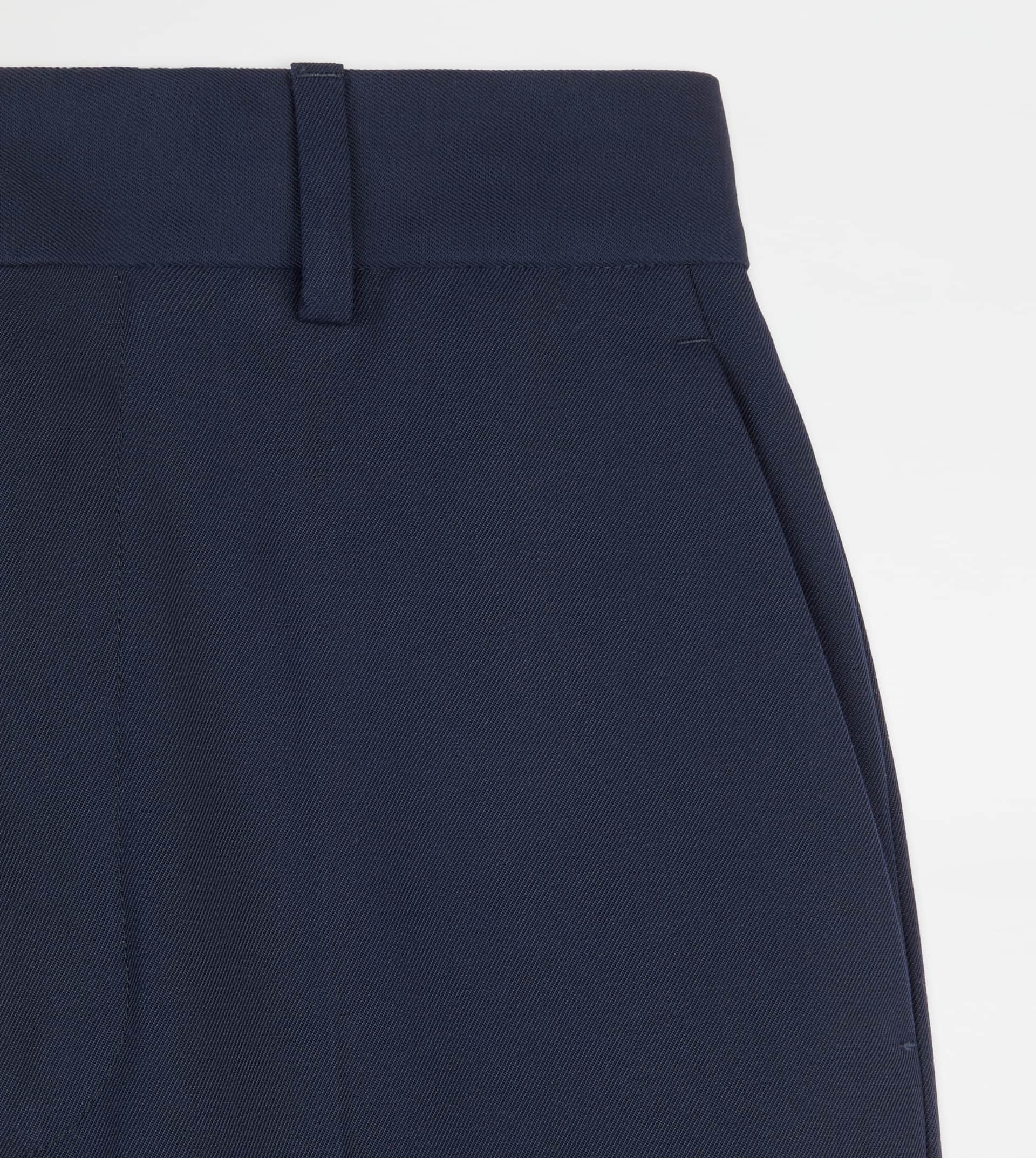 PANTS IN COTTON BLEND WOOL - BLUE - 7