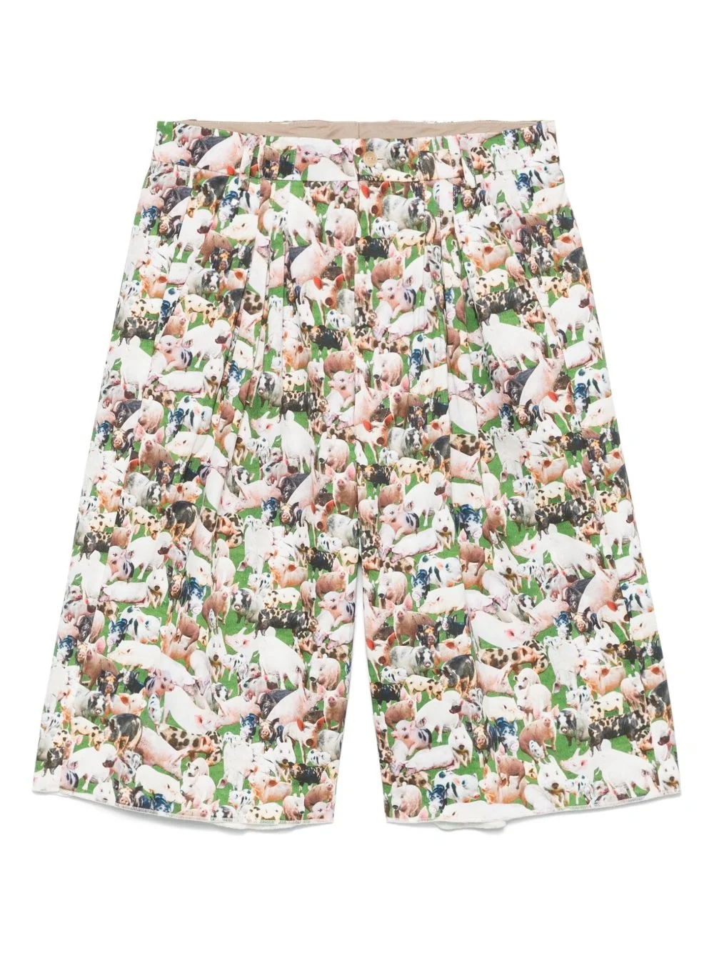 pigs-print pleated shorts - 1