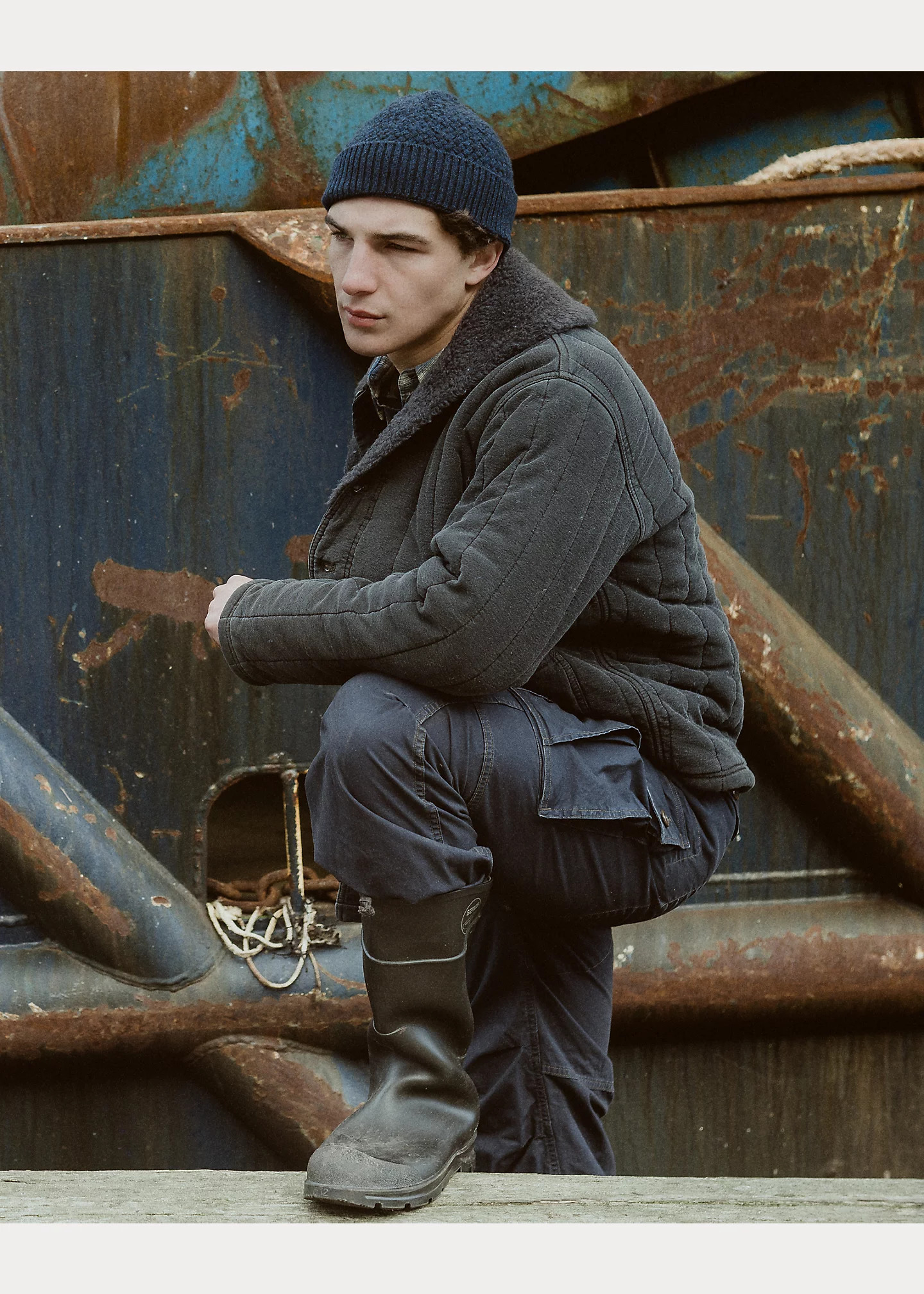 Fleece-Collar Quilted Jersey Jacket - 6