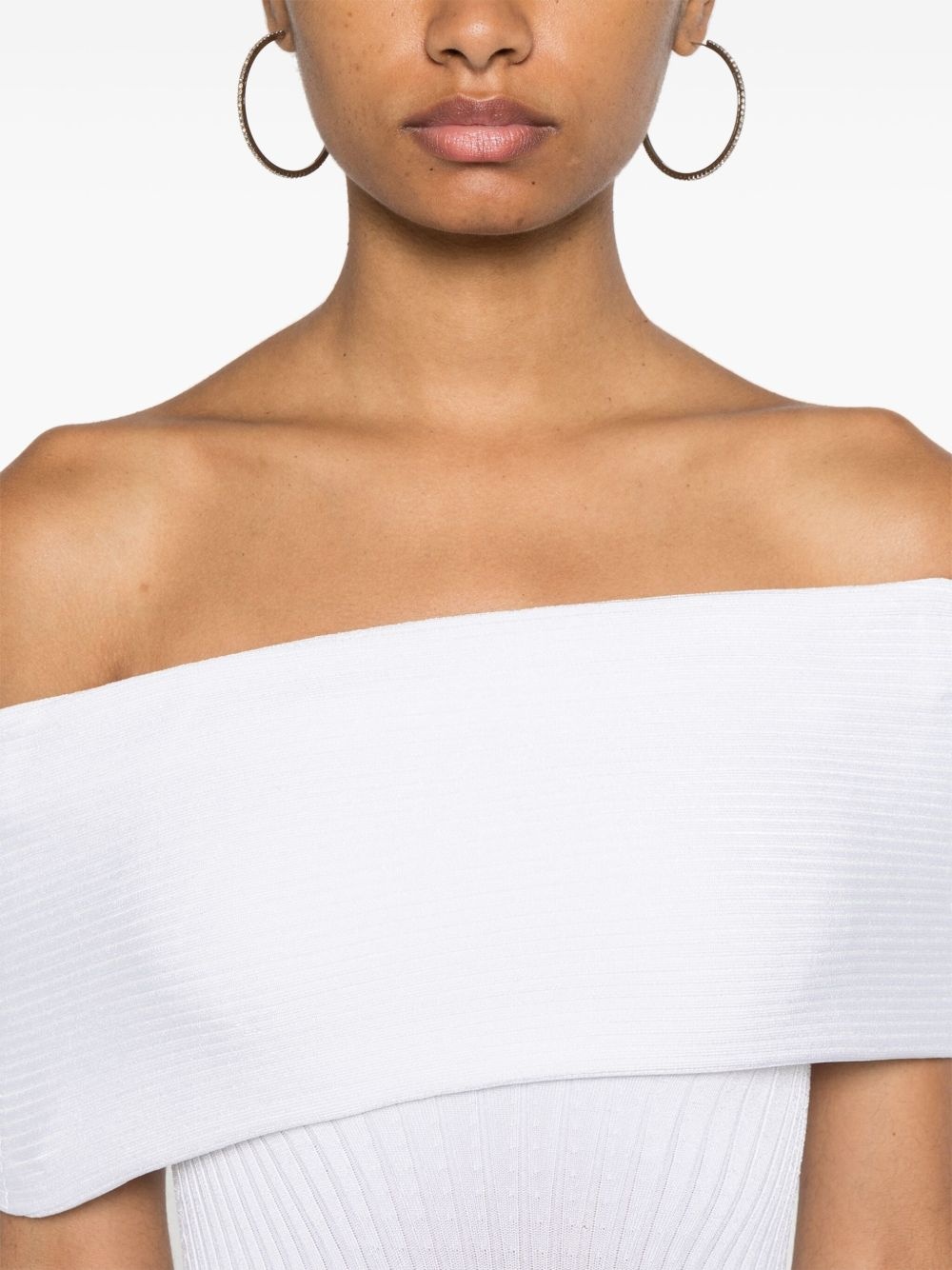 off-shoulder knit dress - 5