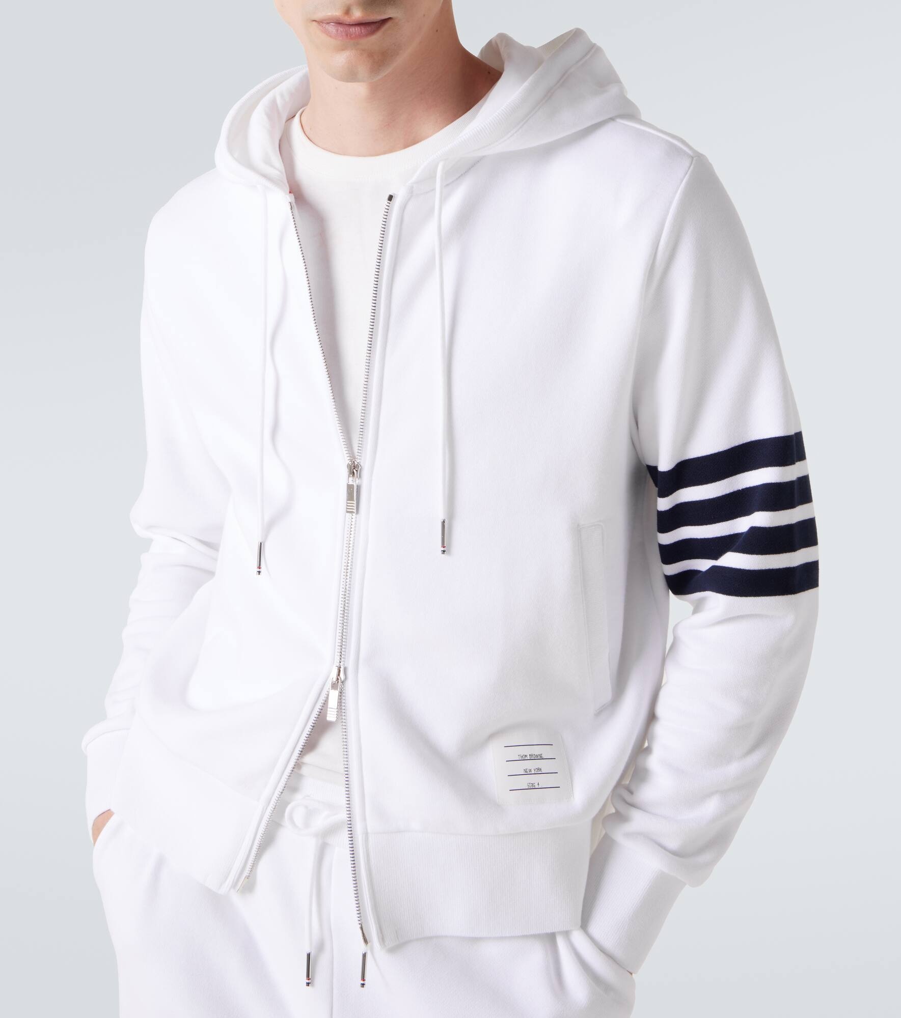 4-Bar cotton jersey hoodie - 5