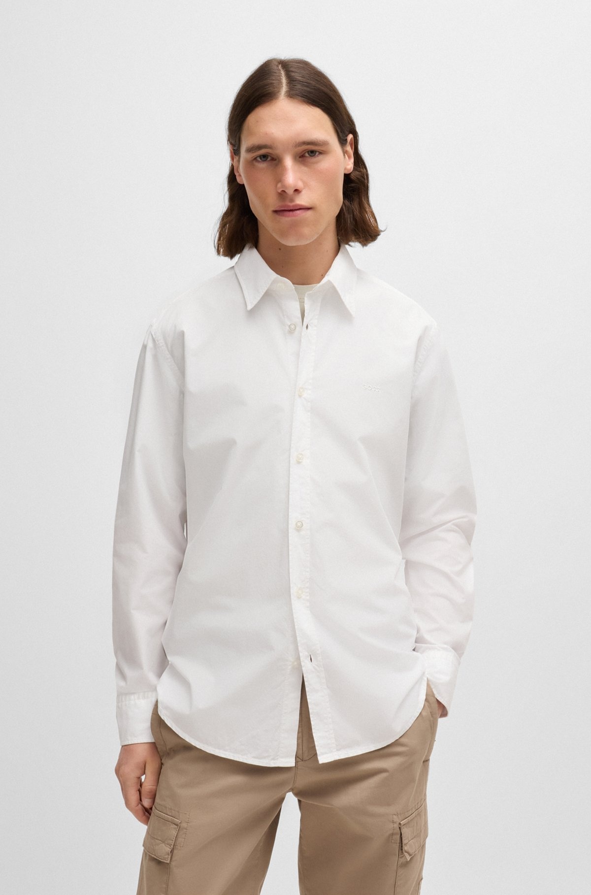 REGULAR-FIT SHIRT IN COTTON POPLIN - 2