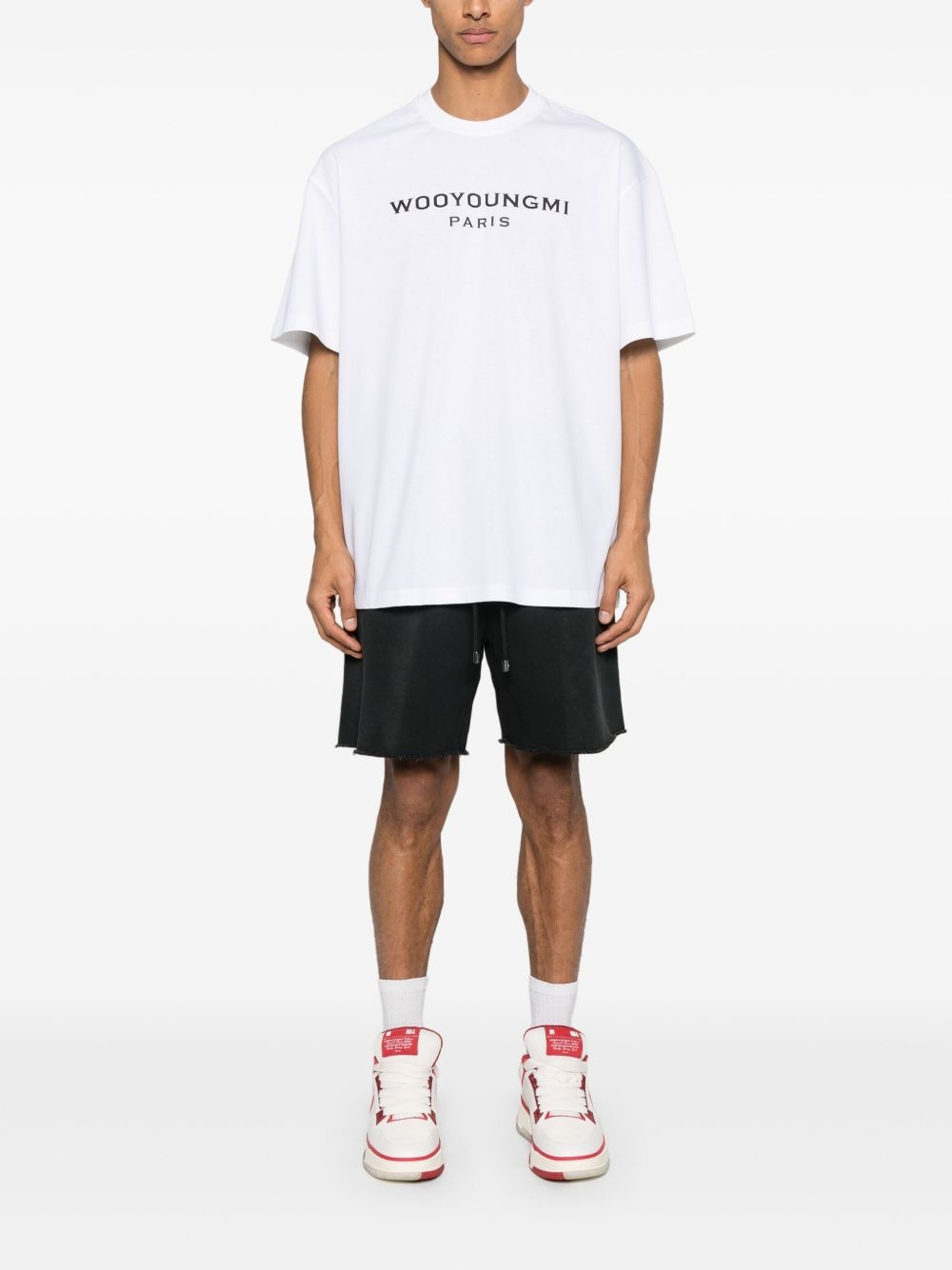 Tシャツ・カットソー WOOYOUNGMI 25SS White Front Logo T-Shirt W251TS01714W Wooyoungmi logo-print cotton T-shirt | REVERSIBLE