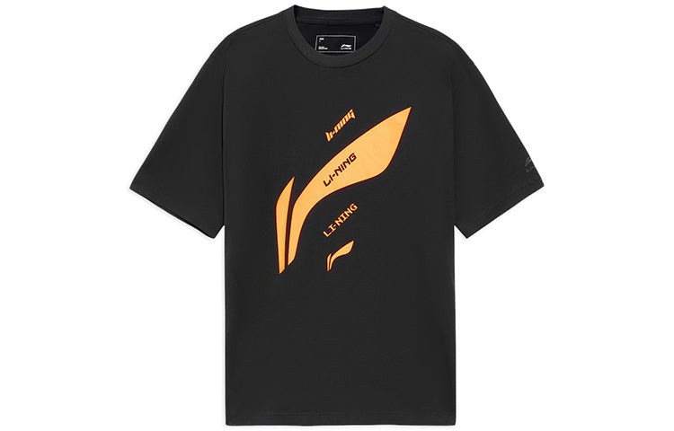 Li-Ning Sports Living Series Logo Printing Sports Round Neck Short Sleeve T-Shirt 'Black' AHSS873-1 - 5