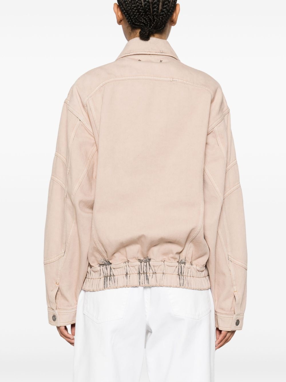 dyed denim bomber jacket - 4