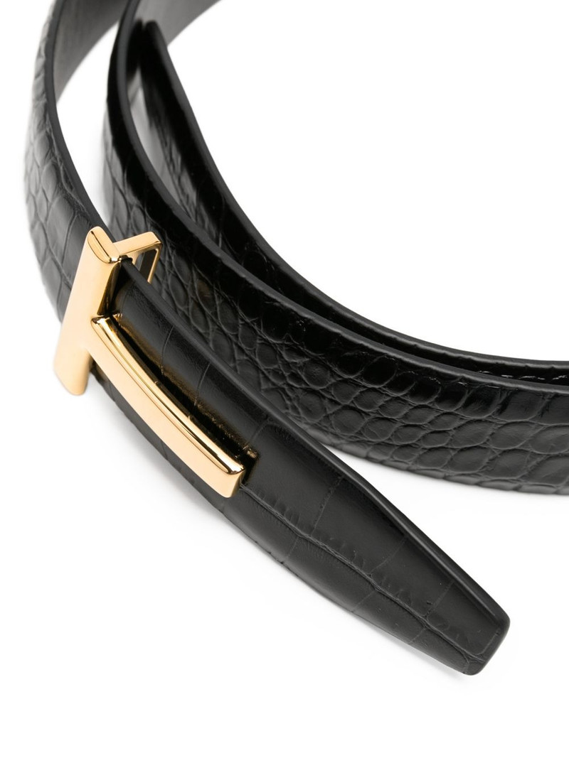TOM FORD T-buckle crocodile-effect belt outlook