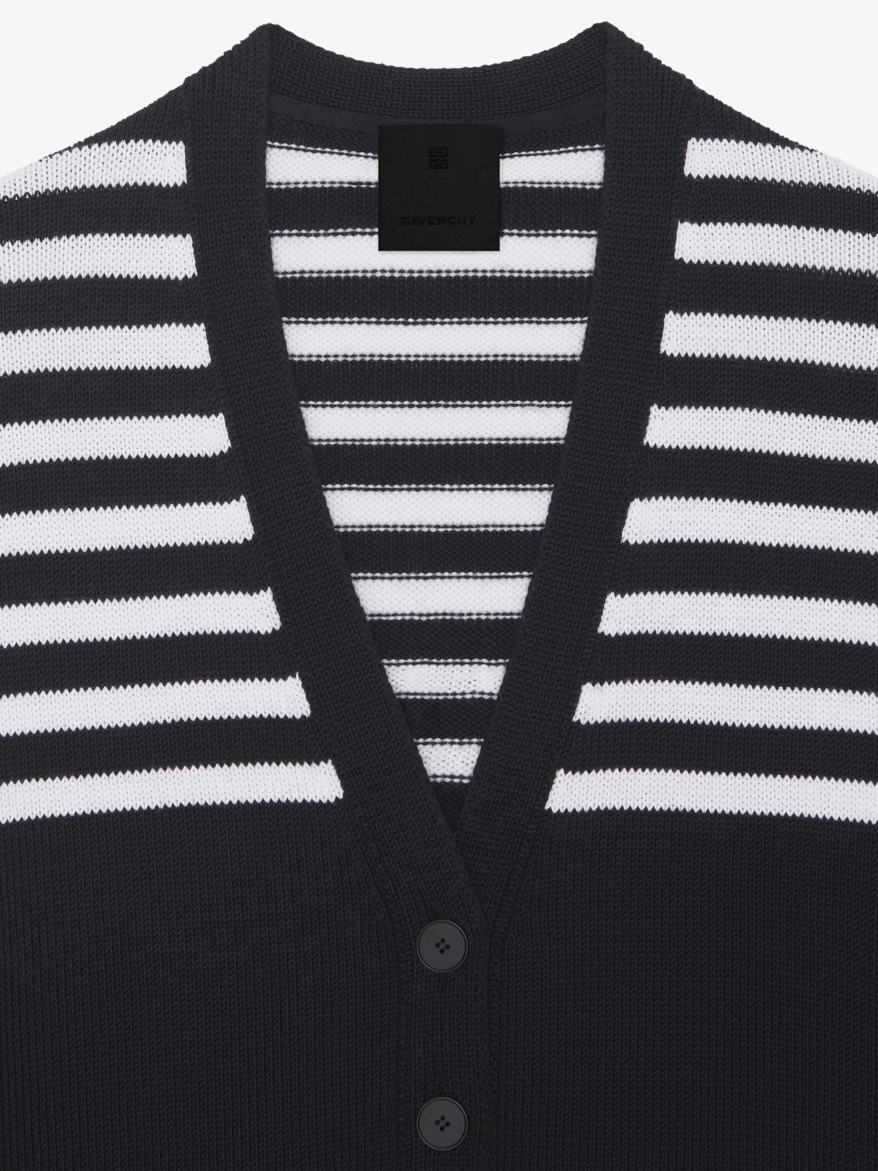 4G CARDIGAN IN COTTON WITH STRIPES - 5