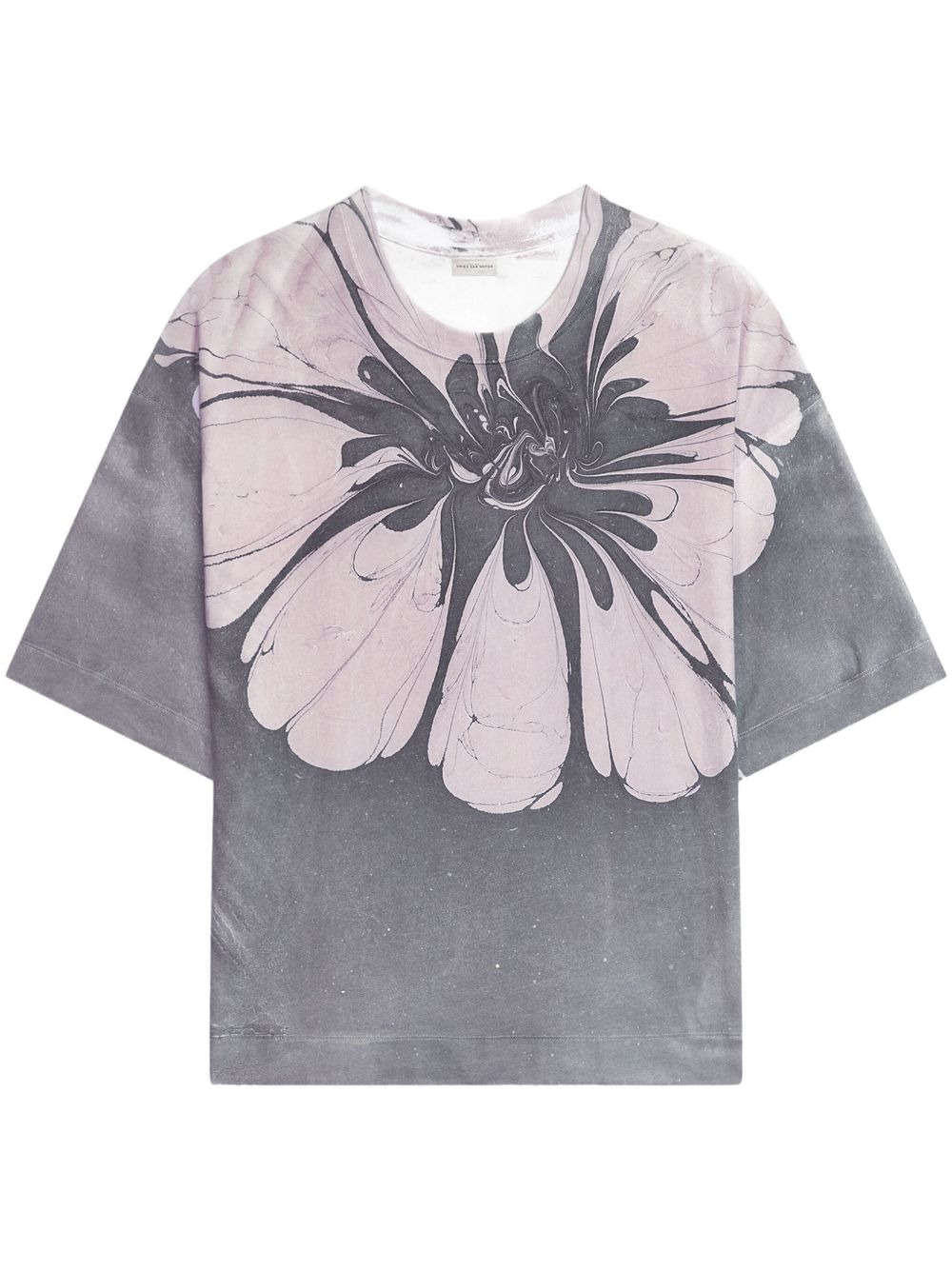 flower-print oversized t-shirt - 1