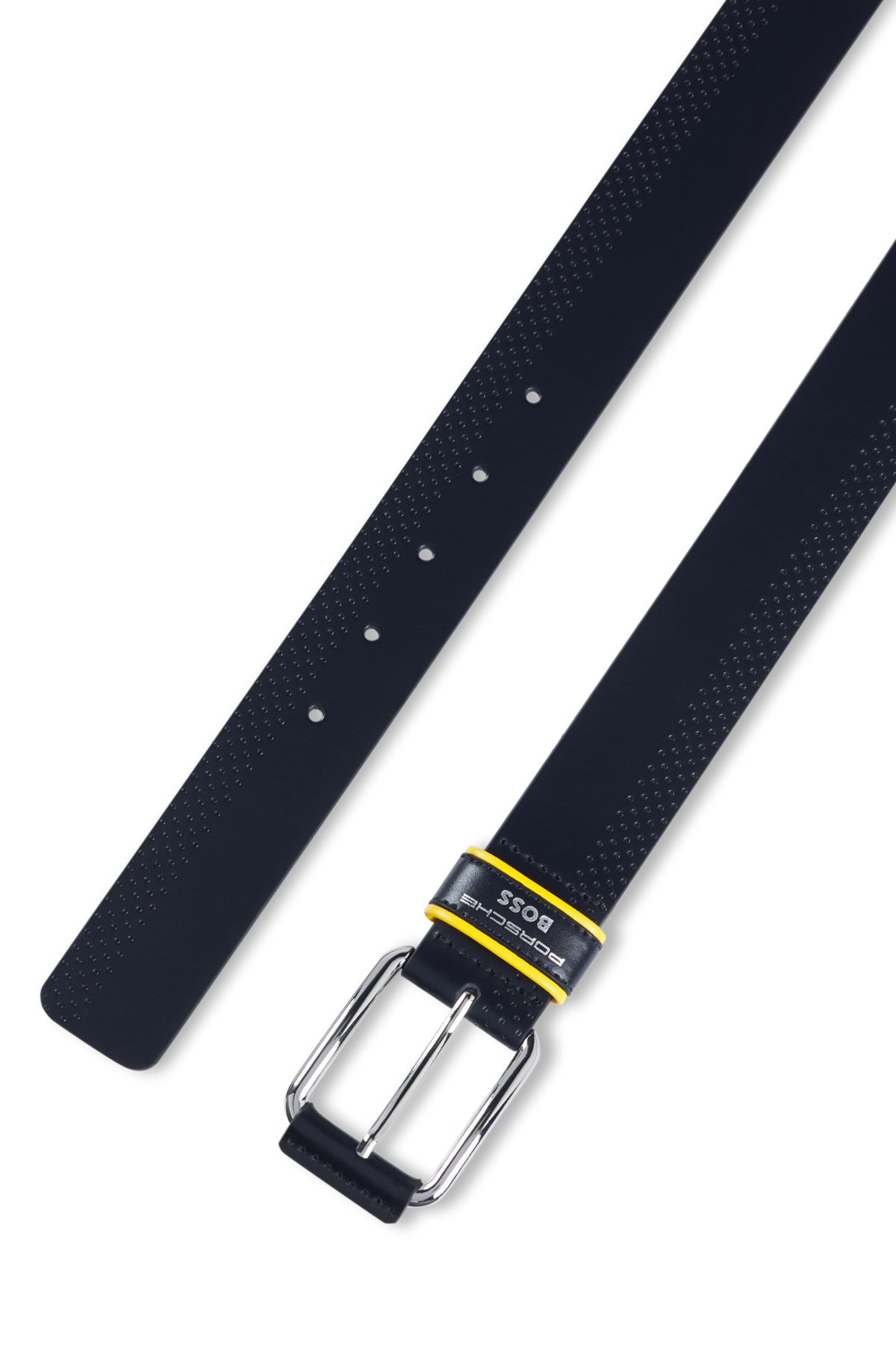PORSCHE X BOSS PERFORATED-LEATHER BELT WITH BRANDED KEEPER - 3