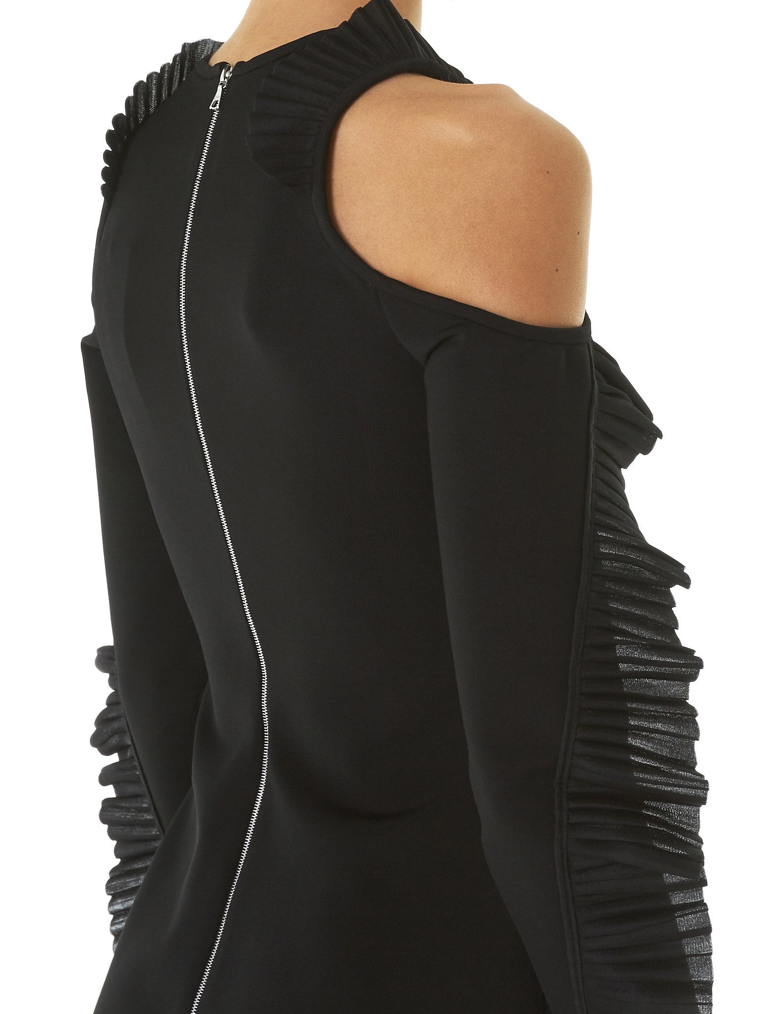 Open-Shoulder Ruffled Dress - 4