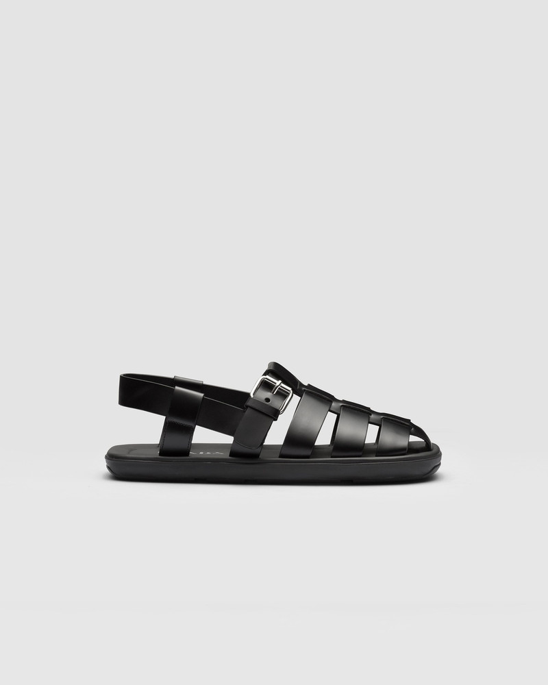 Brushed leather sandals 1