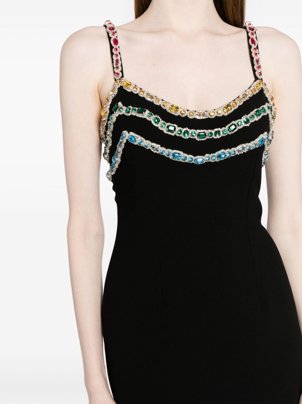 crystal-embellished cady midi dress - 5