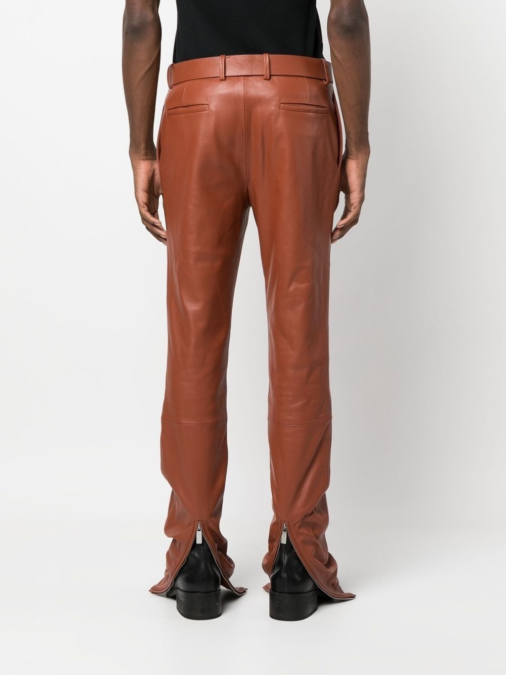 Lea buckled leather trousers - 4