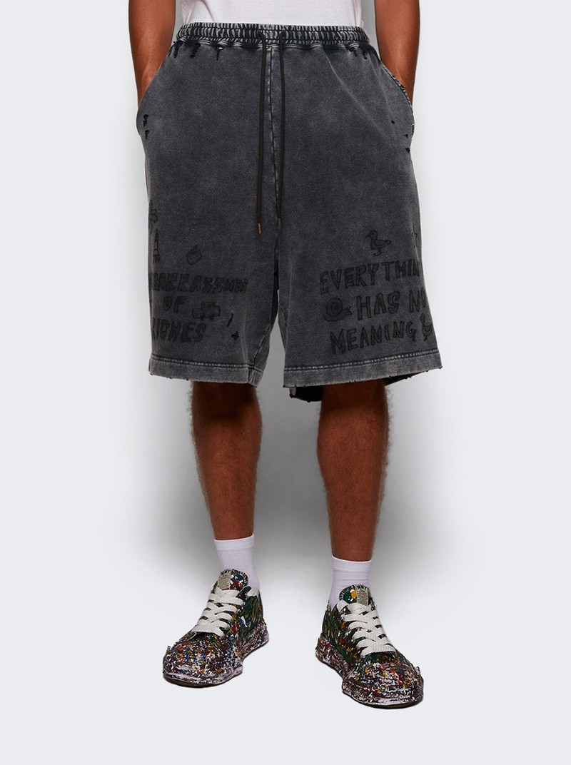 Maison MIHARAYASUHIRO Bleached Shorts Black outlook