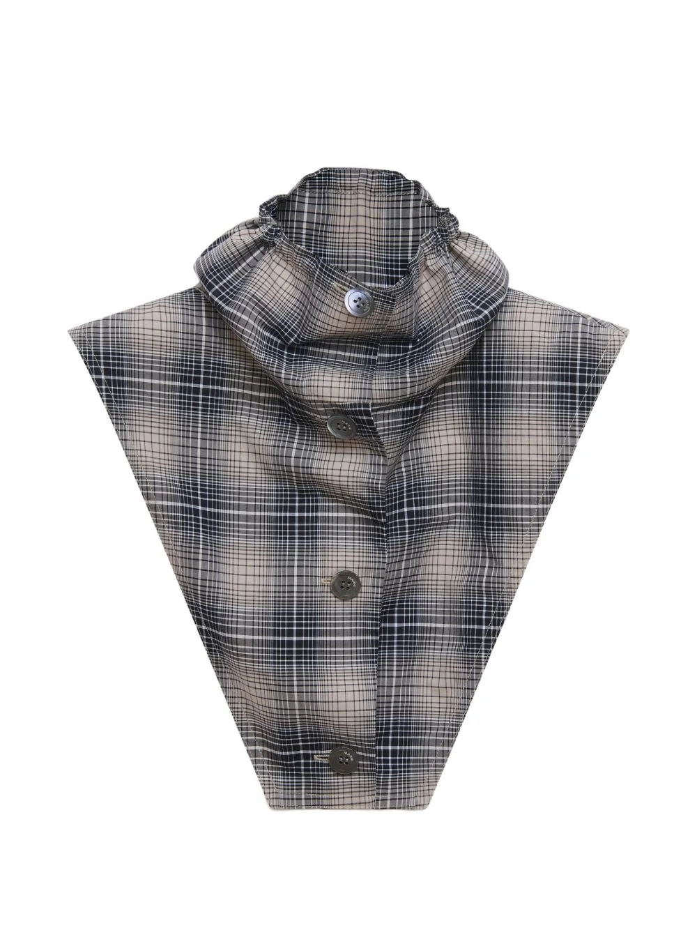brown checked poplin yoke with buttons - 1