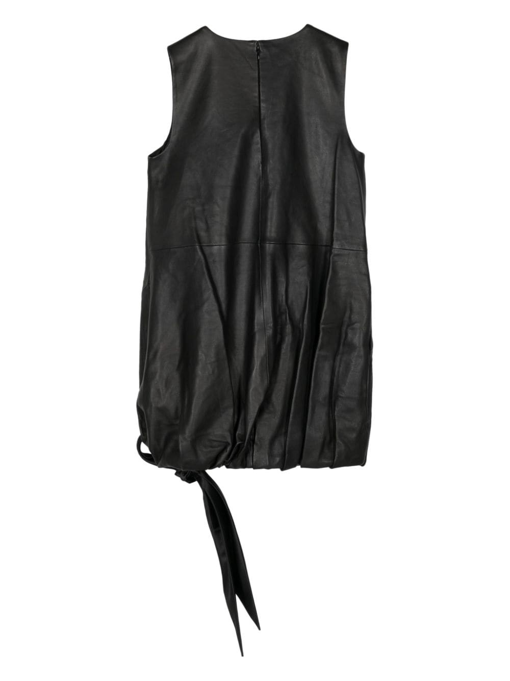 leather puffball minidress - 2