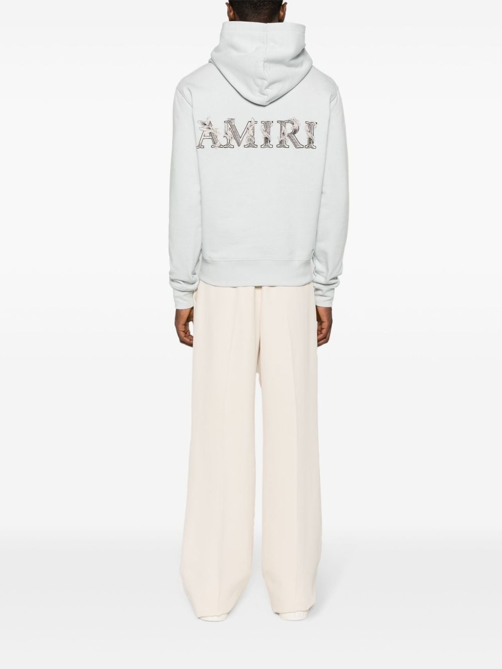 logo-embroidered cotton hoodie - 2