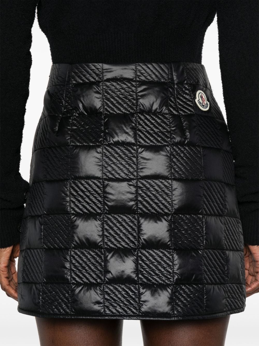 logo-patch quilted miniskirt - 5