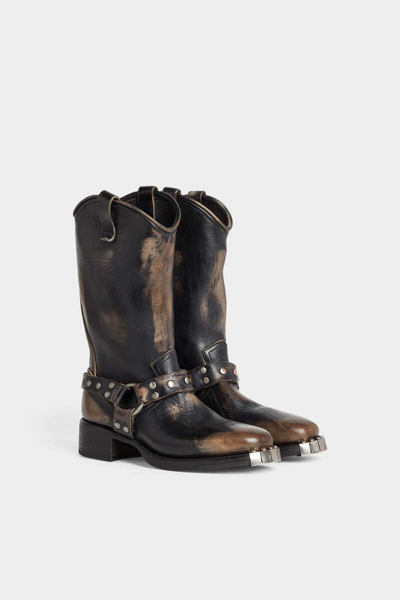 HARLEY DISTRESSED BIKER BOOTS - 2