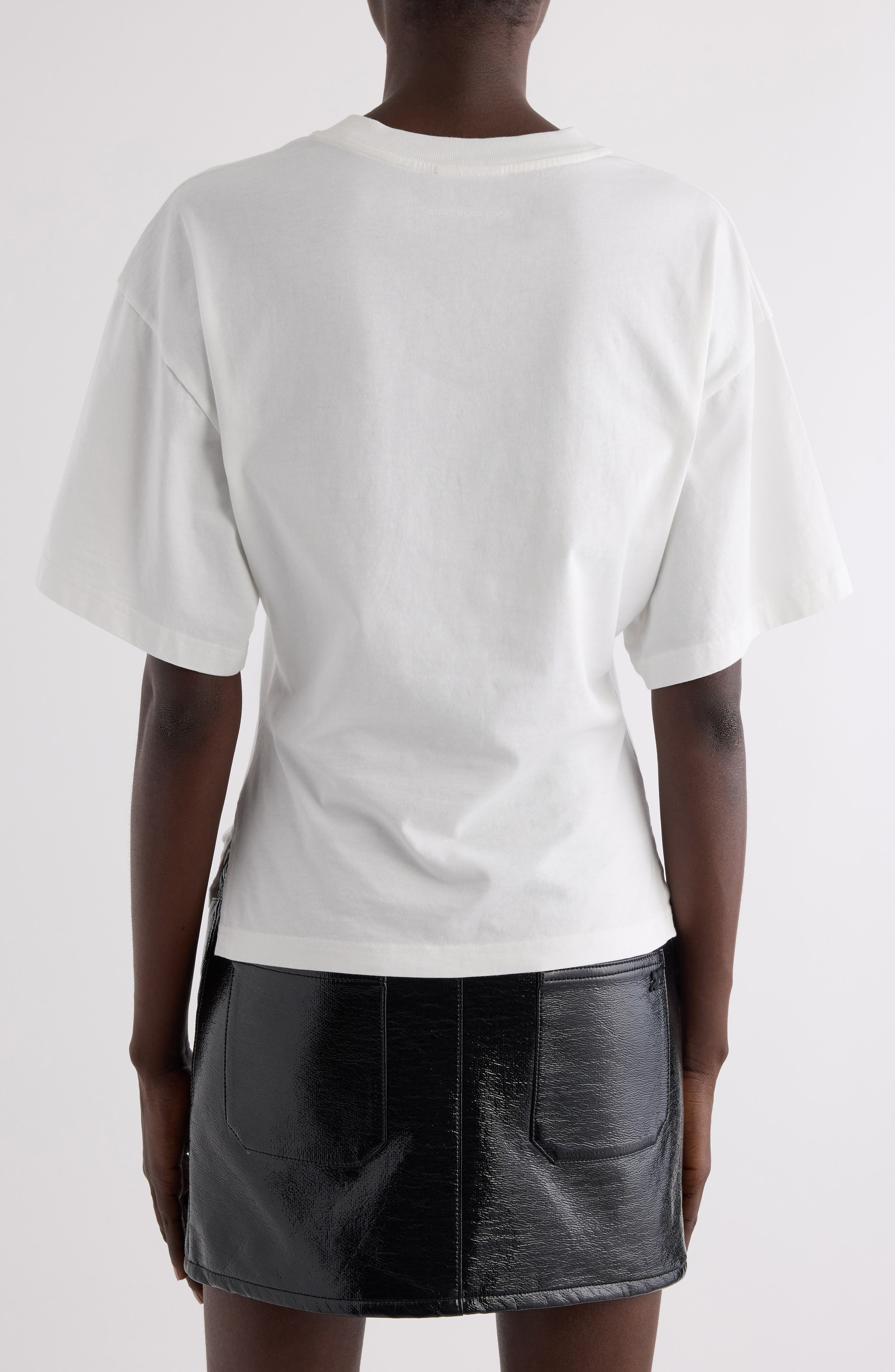 Courrèges Embroidered Logo T-Shirt in Heritage White at Nordstrom - 3