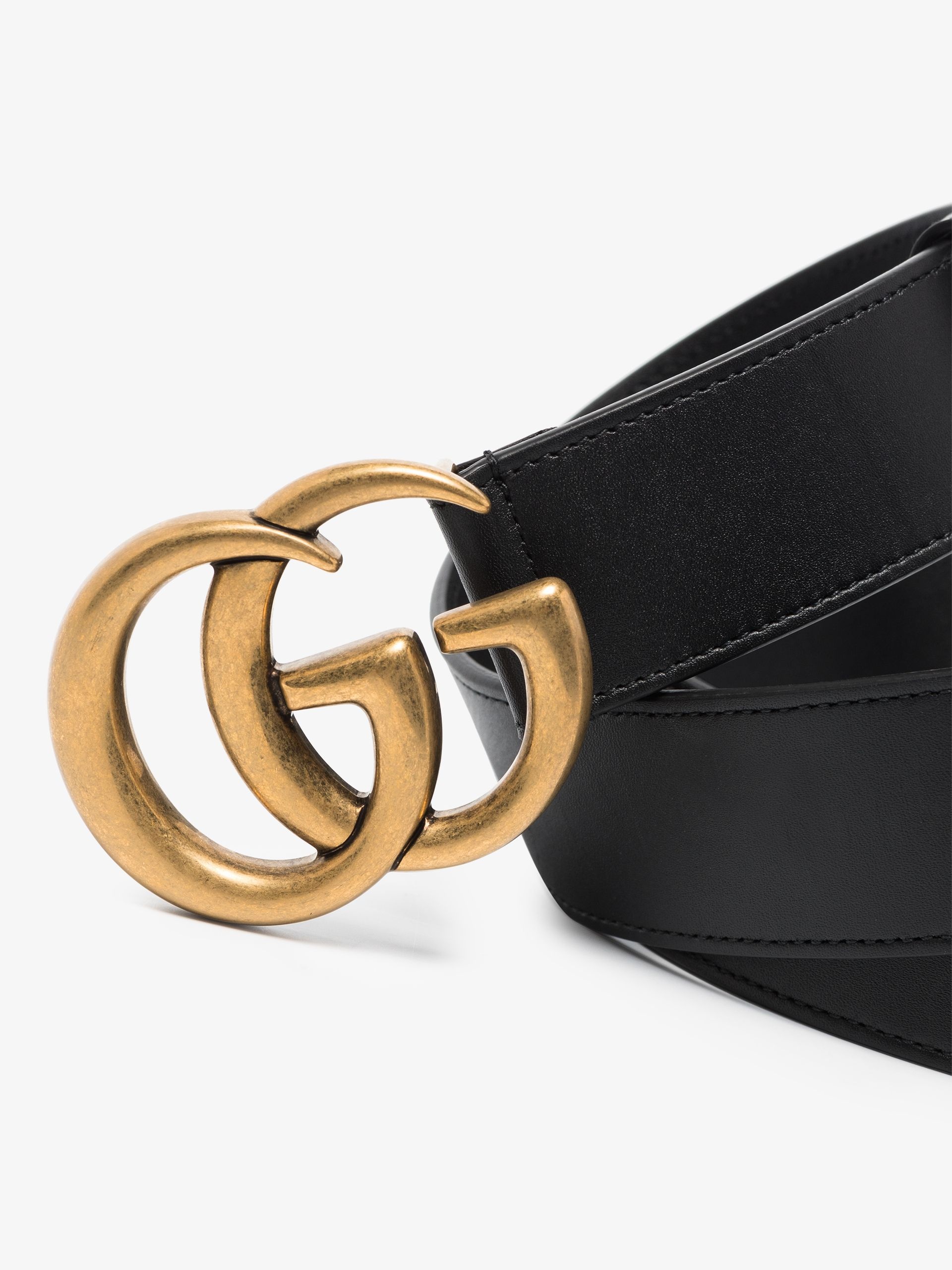 Black GG Marmont Leather Belt - 3