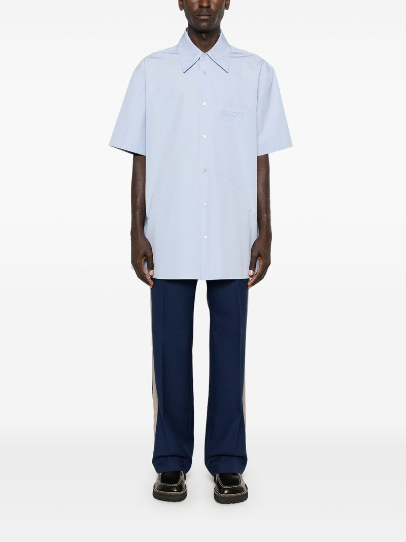 GUCCI logo-embroidered cotton shirt outlook