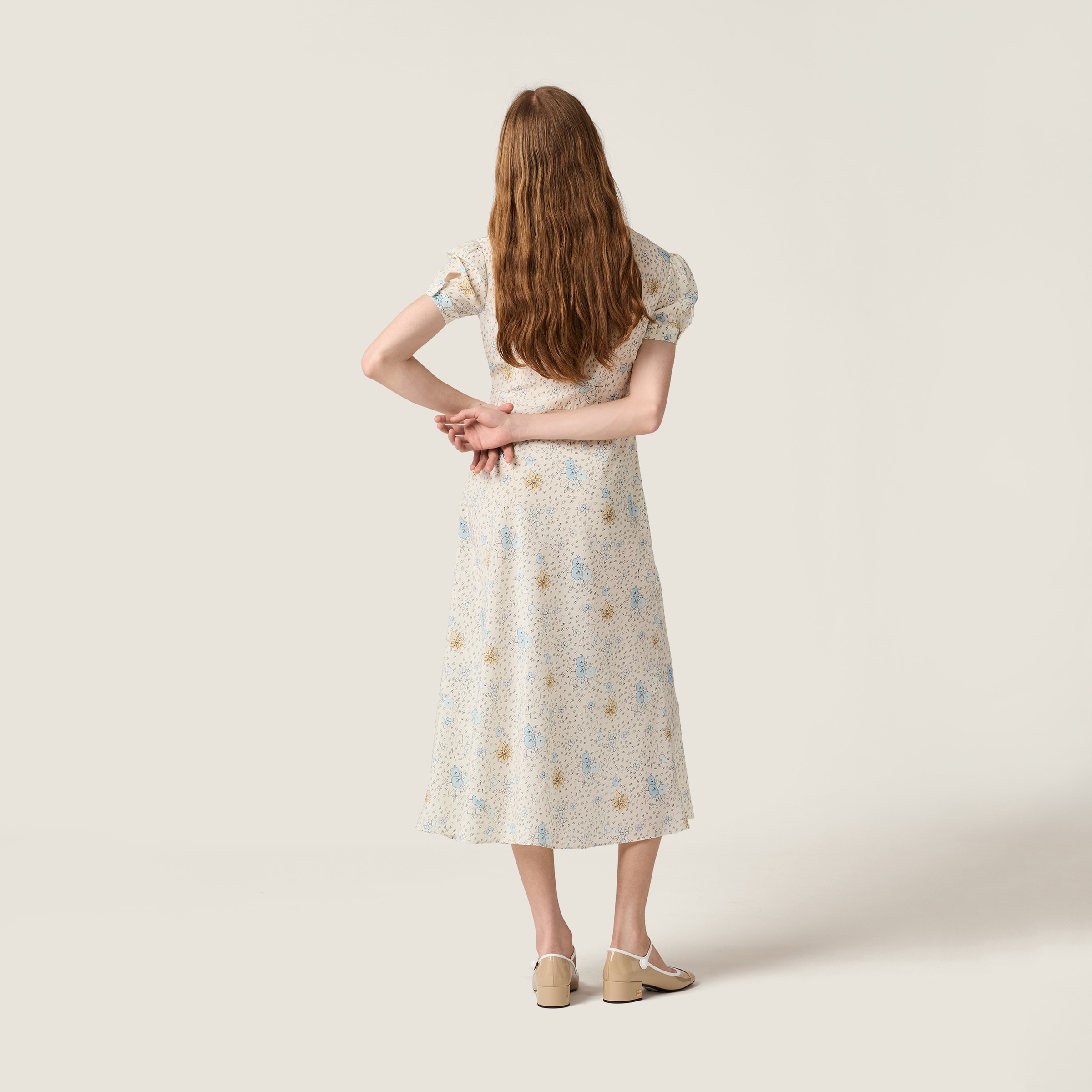 Long crêpe de Chine dress - 3
