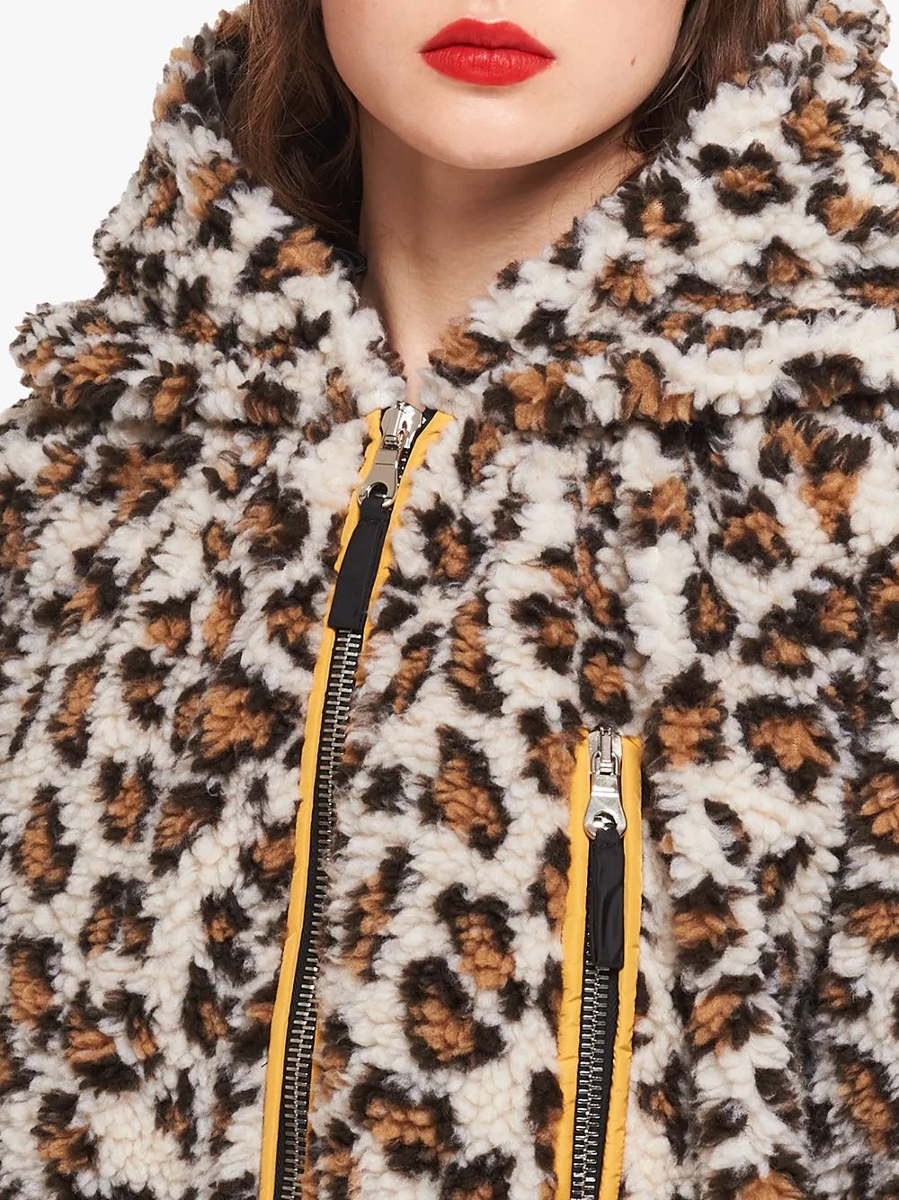 leopard-print fleece jacket - 5