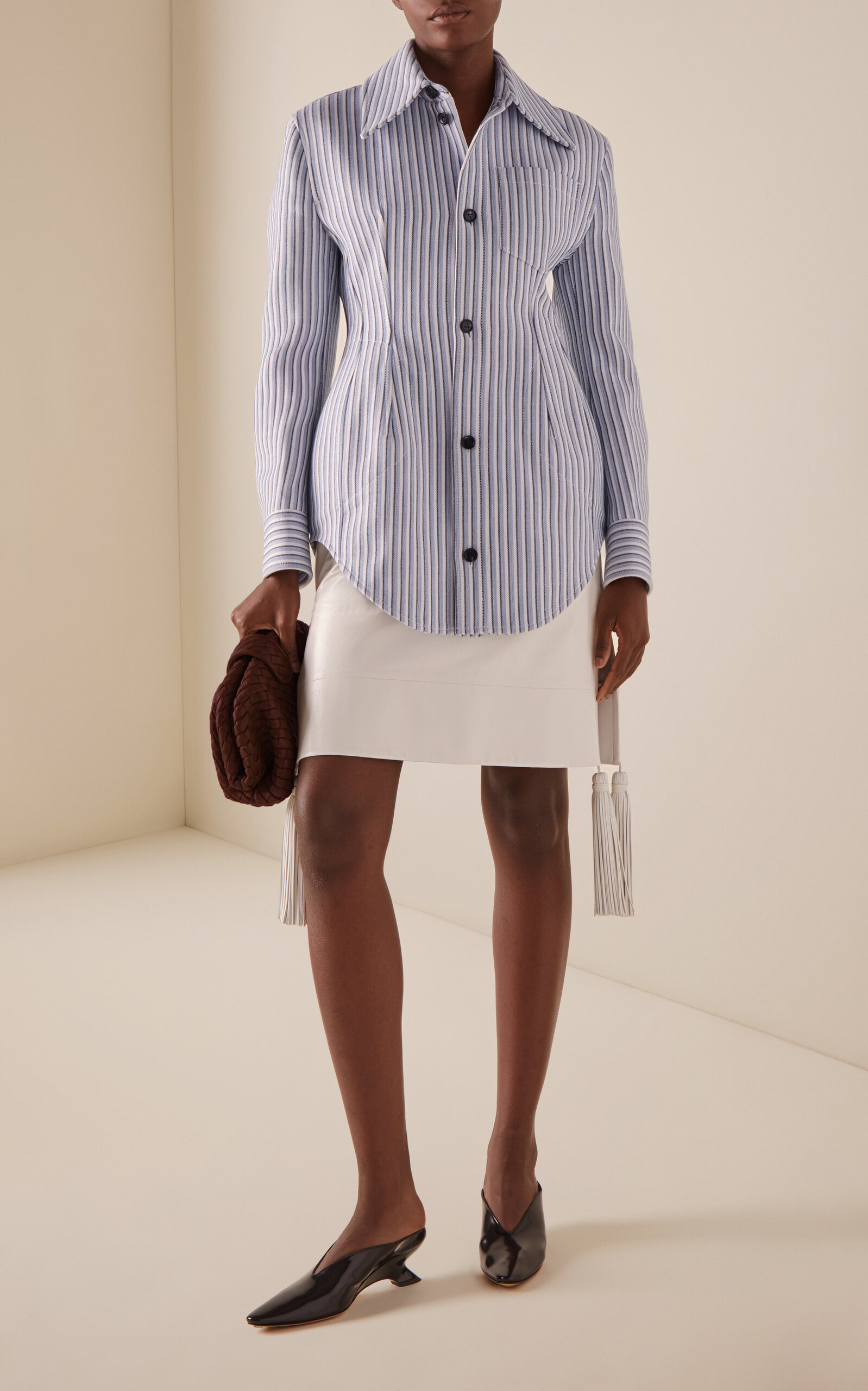 Light Structured Cotton Stripe Jacket stripe - 3