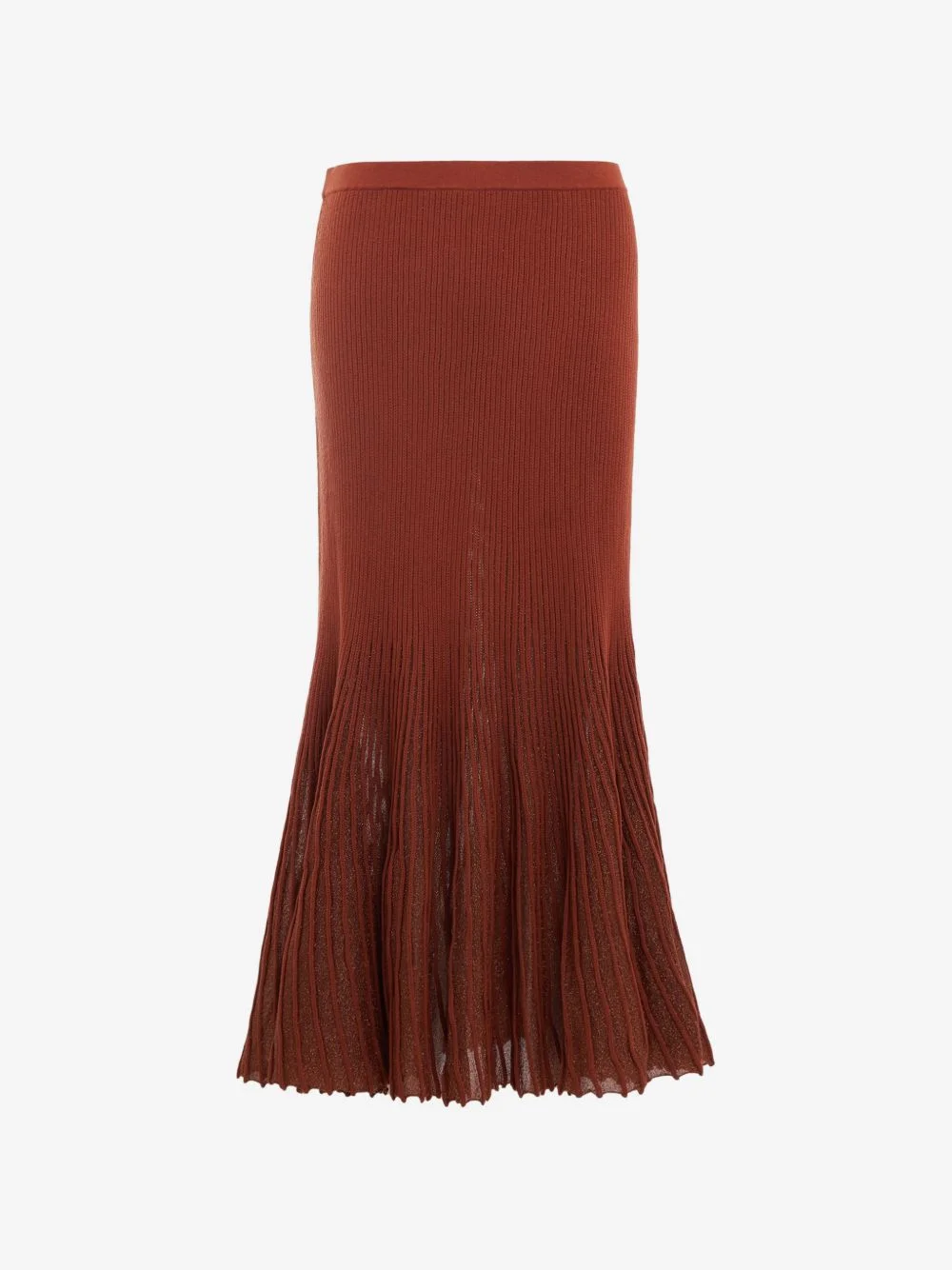 Vera ribbed-knit pleated midi skirt - 1