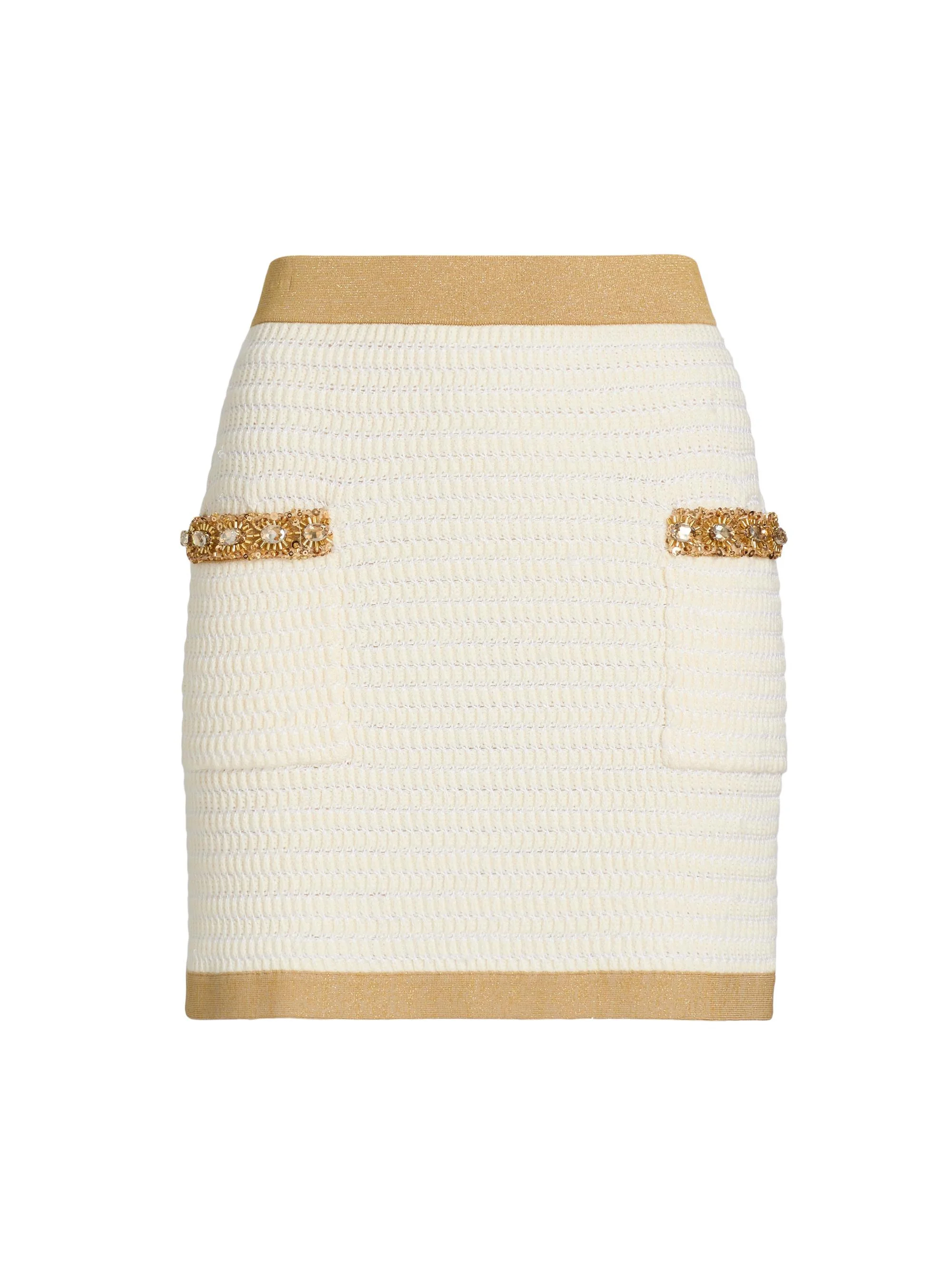 Women's Reggie Crystal-Embellished Miniskirt - Ecru Gold - 1