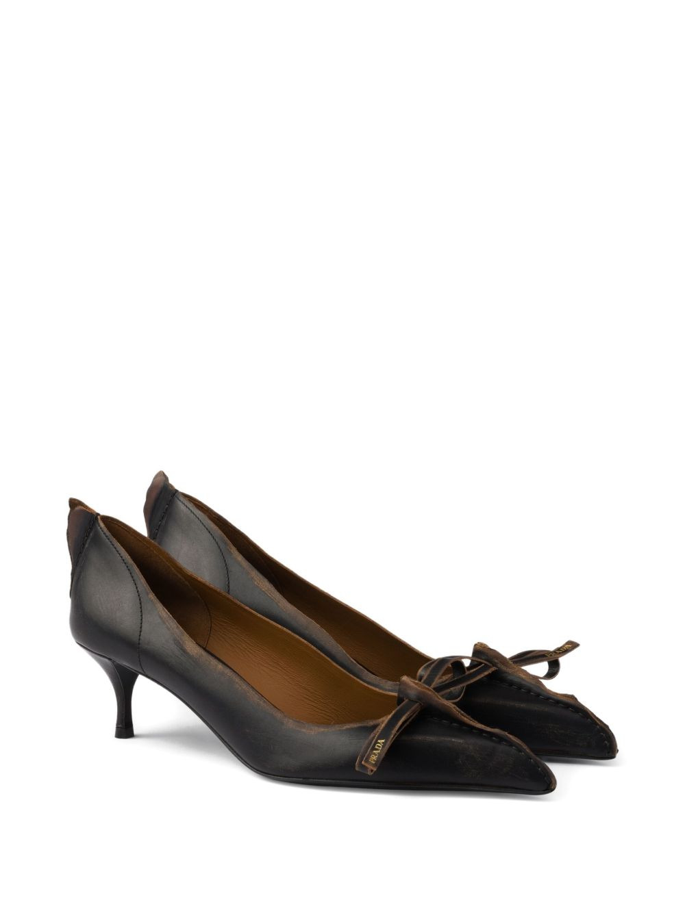 55mm Antiqued leather pumps - 2