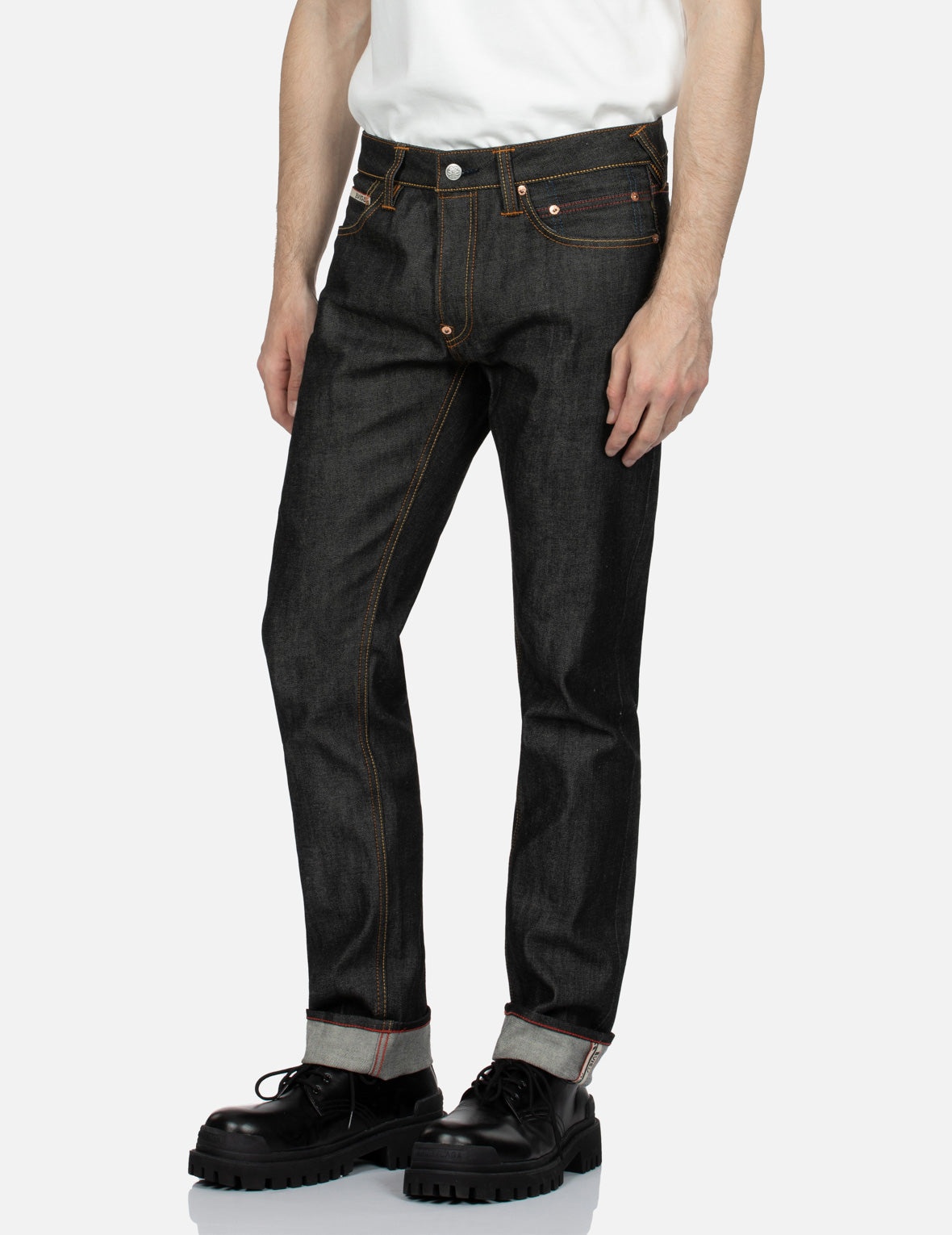 Seagull Textured Embroidery Slim Fit Jeans #2010 - 8