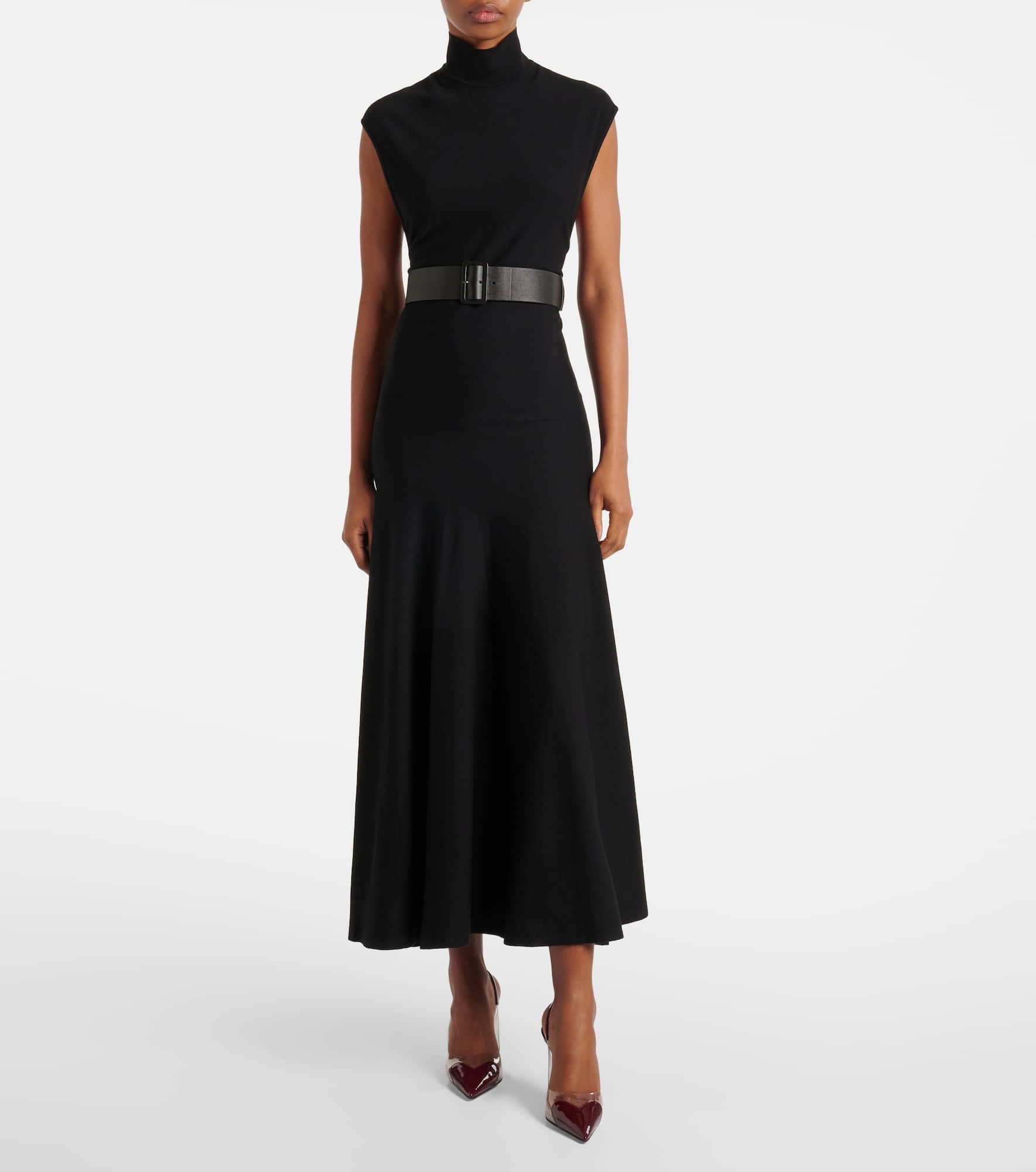 Belted wool-blend maxi dress - 2
