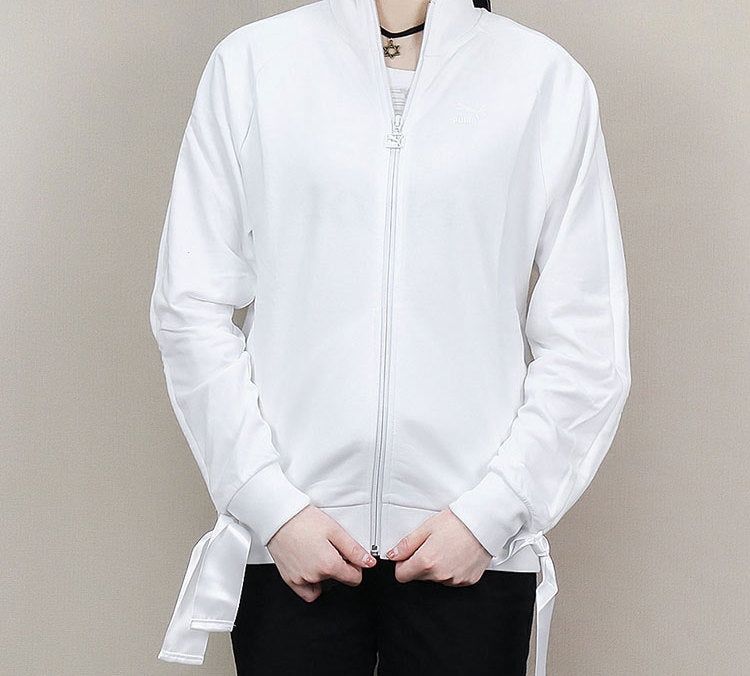 (WMNS) PUMA Cuff Stand Collar Casual Jacket White 850234-02 - 3