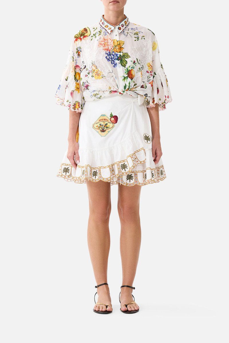 CAMILLA RUFFLE HEM WRAP SKIRT outlook