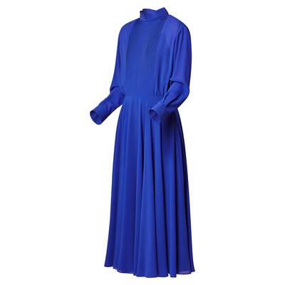 Louis Vuitton Electric Blue Silk Georgette Midi Dress outlook