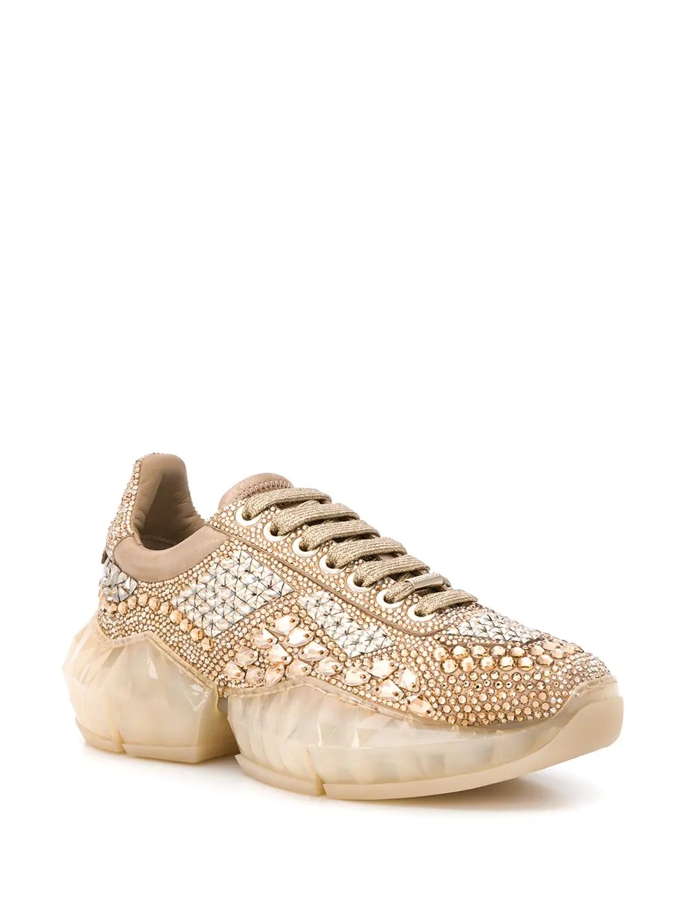 Diamond crystal-embellished sneakers - 2