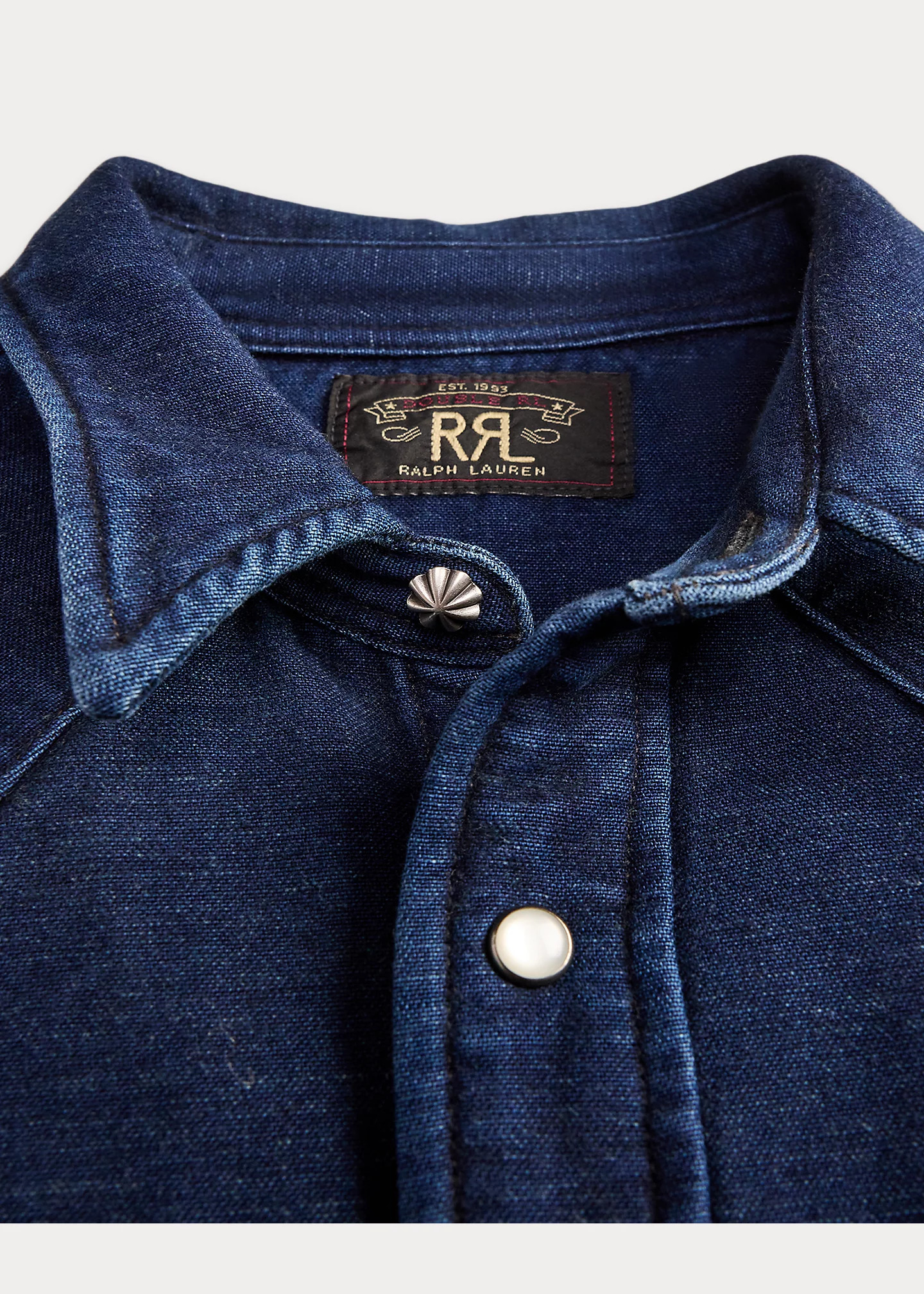 Slim Fit Indigo Chamois Western Shirt - 3
