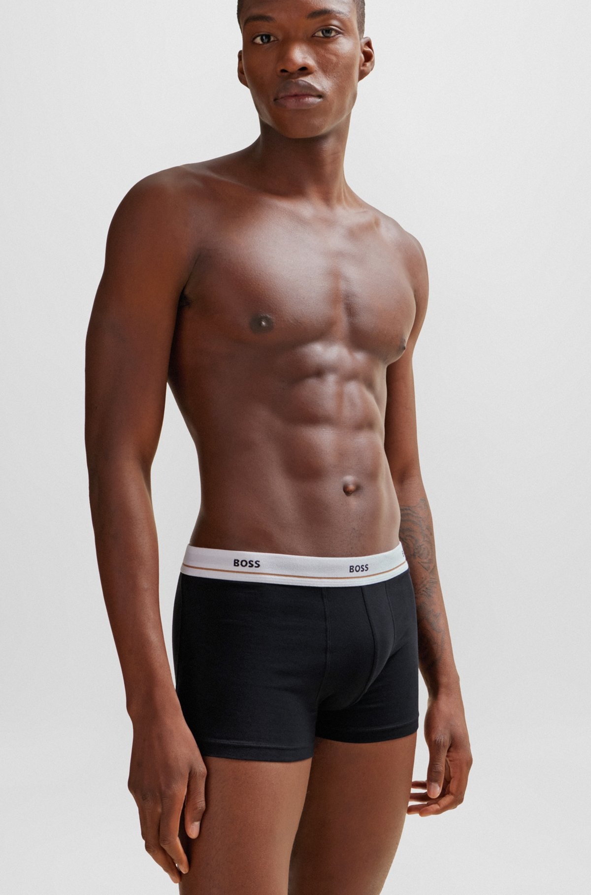 FIVE-PACK OF STRETCH-COTTON TRUNKS WITH LOGO WAISTBANDS - 7
