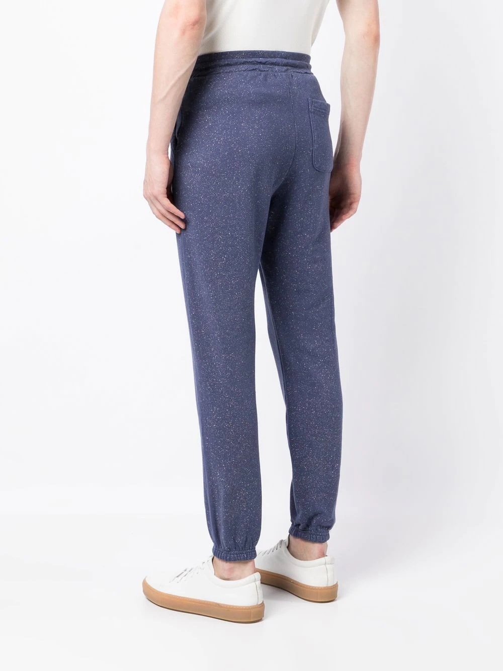 slim-cut speckled track pants - 4