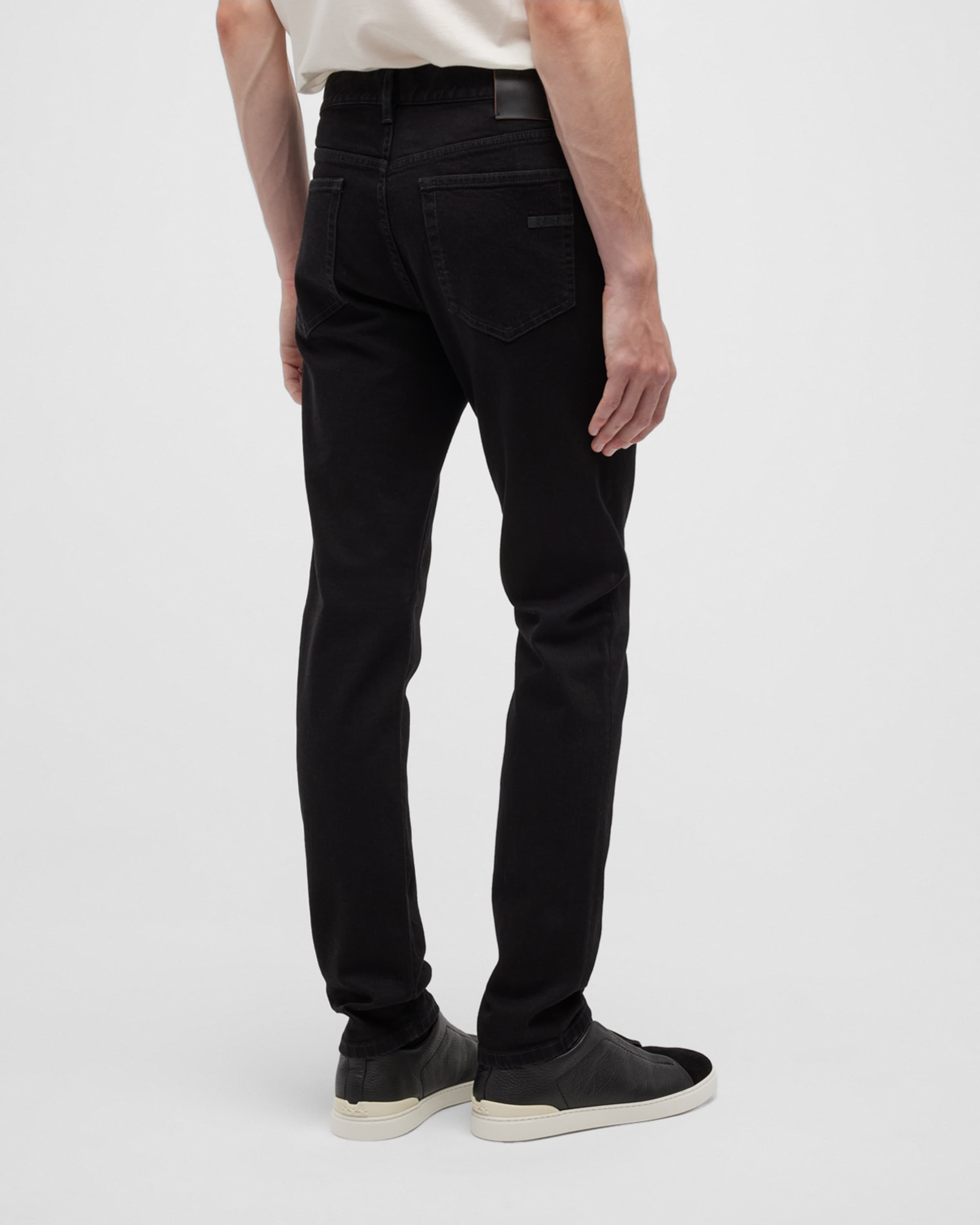 Men's 5-Pocket Black Wash Denim Jeans - 4